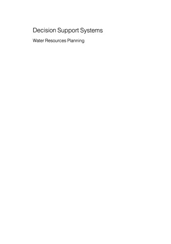 Decision Support Systems: Water Resources Planning