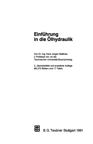 Einführung in die Ölhydraulik