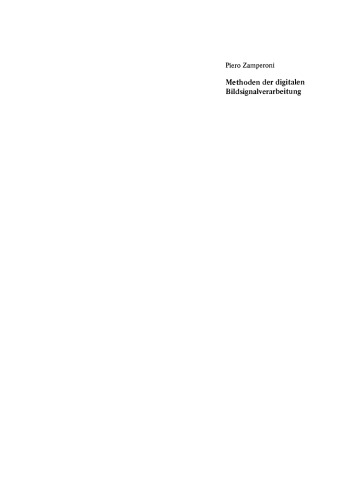 Methoden der digitalen Bildsignalverarbeitung