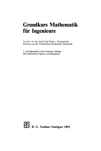 Grundkurs Mathematik für Ingenieure