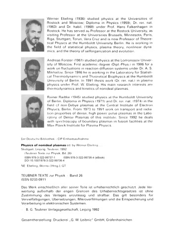 Physics of Nonideal Plasmas