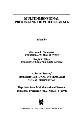 Multidimensional Processing of Video Signals