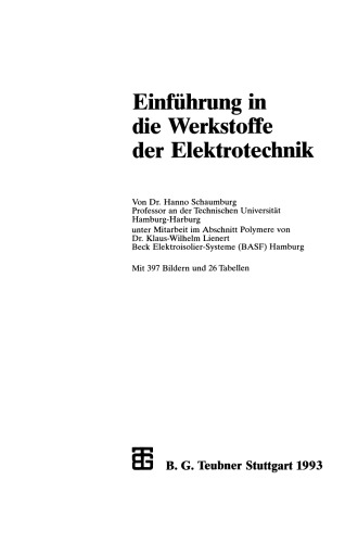 Einführung in die Werkstoffe der Elektrotechnik