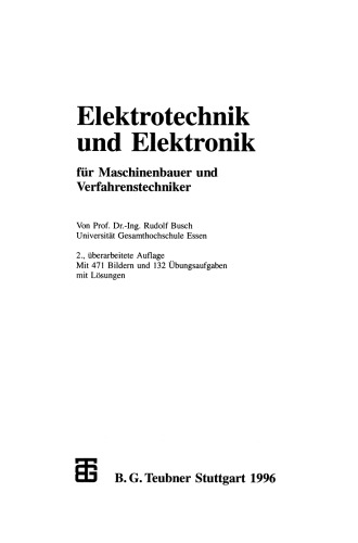 Elektrotechnik und Elektronik: für Maschinenbauer und Verfahrenstechniker