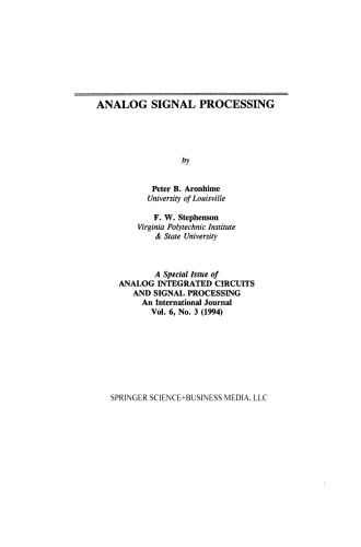 Analog Signal Processing