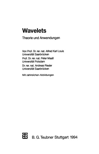 Wavelets: Theorie und Anwendungen
