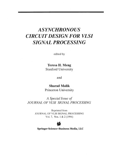 Asynchronous Circuit Design for VLSI Signal Processing
