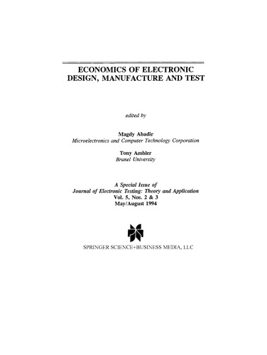 Economics of Electronic Design, Manufacture and Test