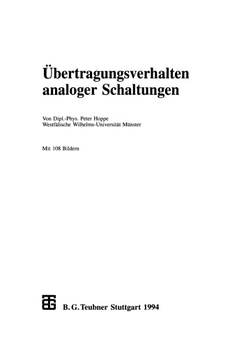 Übertragungsverhalten analoger Schaltungen
