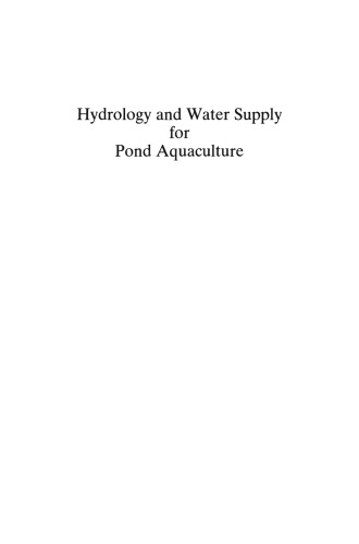 Hydrology and Water Supply for Pond Aquaculture