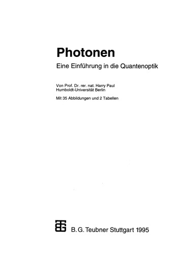 Photonen: Eine Einführung in die Quantenoptik