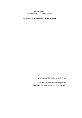 Die Erforschung des Chaos: Studienbuch für Naturwissenschaftler und Ingenieure