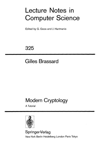Modern Cryptology: A Tutorial