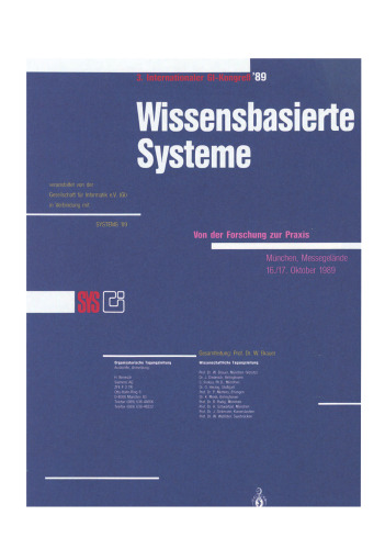 Wissensbasierte Systeme: 3. Internationaler GI-Kongreß München, 16.–17. Oktober 1989 Proceedings