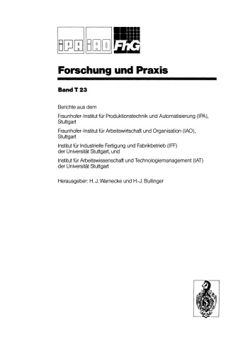 Expertensysteme in Produktion und Engineering: IAO-Forum 24. April 1991
