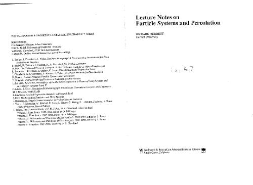 Lecture notes on particle systems and percolation