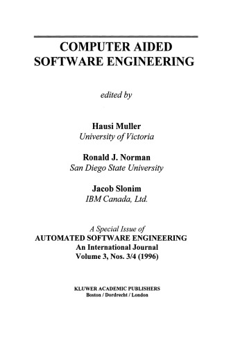 Computer Aided Software Engineering