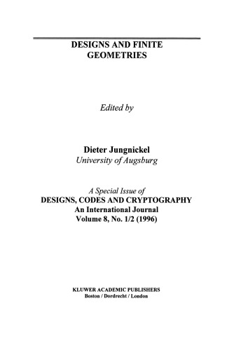 Designs and Finite Geometries