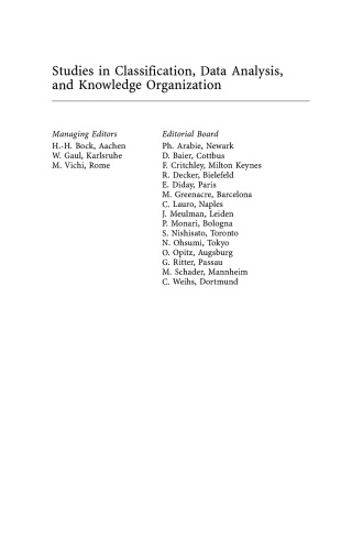 Innovations in Classification, Data Science, and Information Systems: Proceedings of the 27th Annual Conference of the Gesellschaft für Klassifikation e.V., Brandenburg University of Technology, Cottbus, March 12–14, 2003