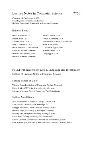 Logic and Its Applications: 5th Indian Conference, ICLA 2013, Chennai, India, January 10-12, 2013. Proceedings