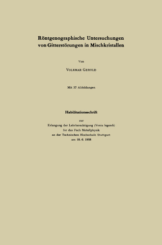 Röntgenographische Untersuchungen von Gitterstörungen in Mischkristallen