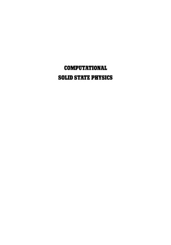 Computational Solid State Physics: Proceedings of an International Symposium Held October 6–8, 1971, in Wildbad, Germany