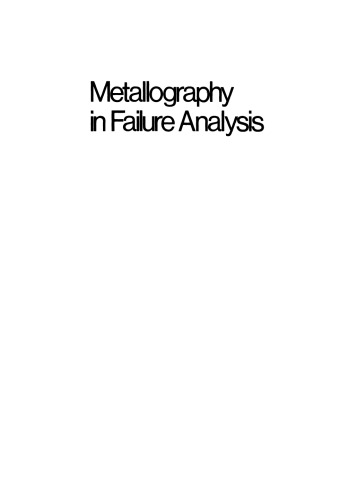 Metallography in Failure Analysis
