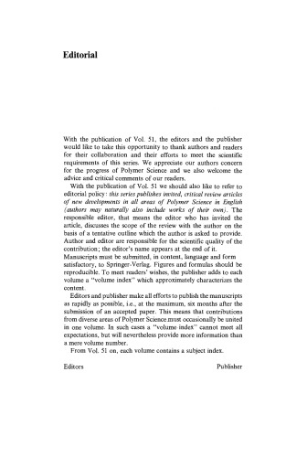 Liquid Crystal Polymers I