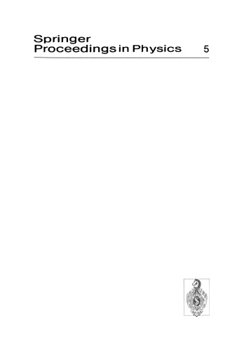 Physics of Finely Divided Matter: Proceedings of the Winter School, Les Houches, France, March 25–April 5, 1985