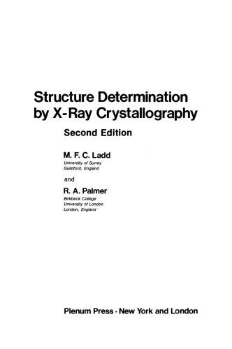 Structure Determination by X-Ray Crystallography
