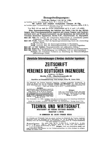 Mitteilungen über Forschungsarbeiten auf dem Gebiete des Ingenieurwesens: insbesondere aus den Laboratorien der technischen Hochschulen