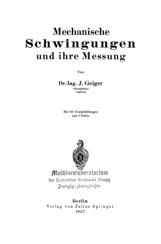 Mechanische Schwingungen und ihre Messung