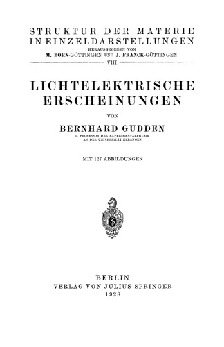 Lichtelektrische Erscheinungen