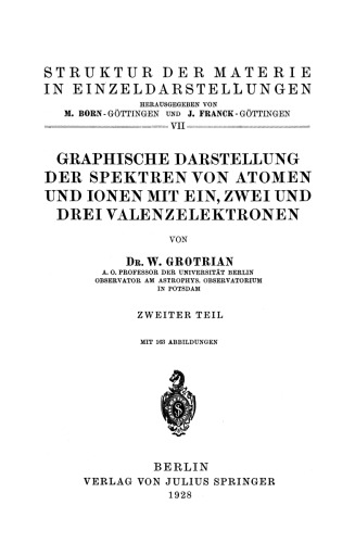 Graphische Darstellung der Spektren von Atomen und Ionen mit ein, zwei und drei Valenzelektronen: Zweiter Teil