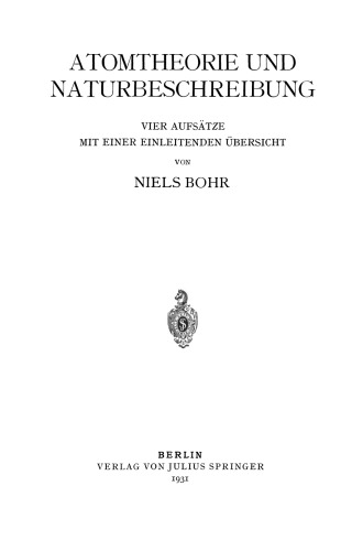 Atomtheorie und Naturbeschreibung