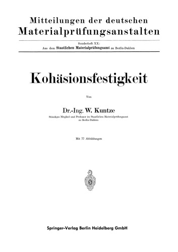 Kohäsionsfestigkeit