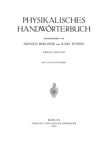 Physikalisches Handwörterbuch