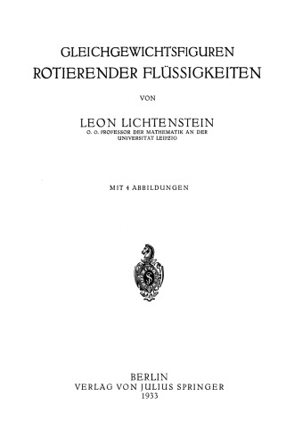 Gleichgewichtsfiguren Rotierender Flüssigkeiten