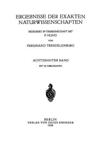 Ergebnisse der exakten naturwissenschaften