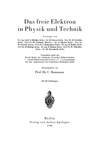 Das freie Elektron in Physik und Technik