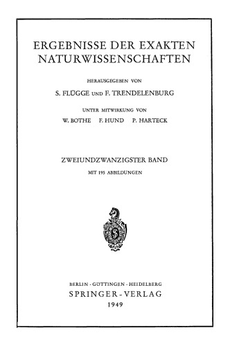Ergebnisse der Exakten Naturwissenschaften