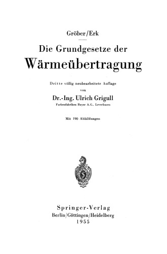 Die Grundgesetze der Wärmeübertragung