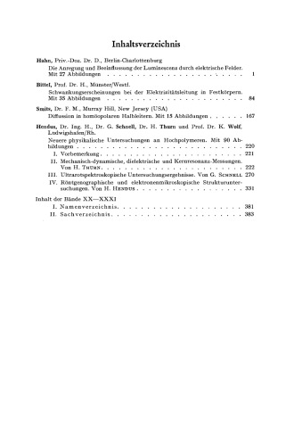 Ergebnisse der Exakten Naturwissenschaften