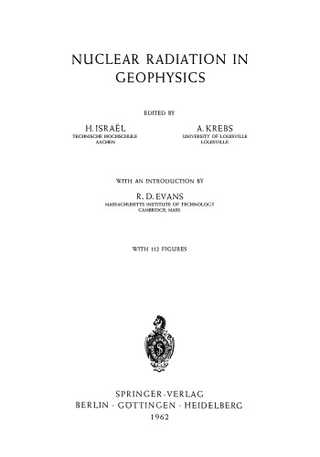 Nuclear Radiation in Geophysics / Kernstrahlung in der Geophysik