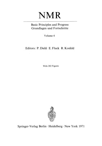 Natural and Synthetic High Polymers: Lectures Presented at the Seventh Colloquium on NMR Spectroscopy