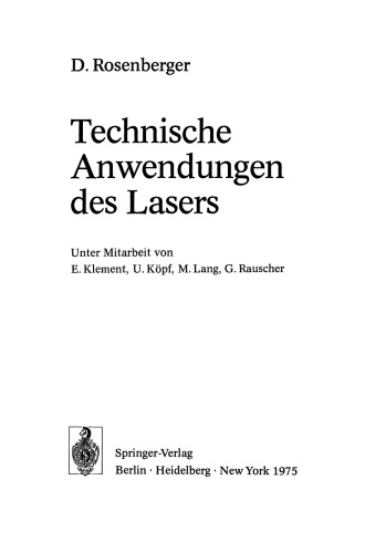 Technische Anwendungen des Lasers