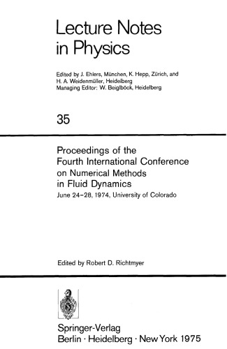 Proceedings of the Fourth International Conference on Numerical Methods in Fluid Dynamics: June 24–28, 1974, University of Colorado