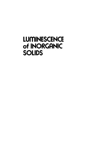 Luminescence of Inorganic Solids