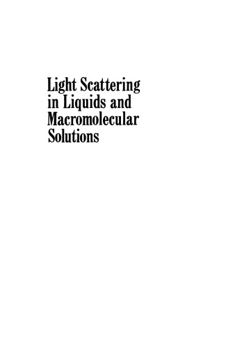 Light Scattering in Liquids and Macromolecular Solutions