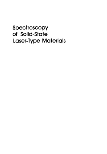 Spectroscopy of Solid-State Laser-Type Materials